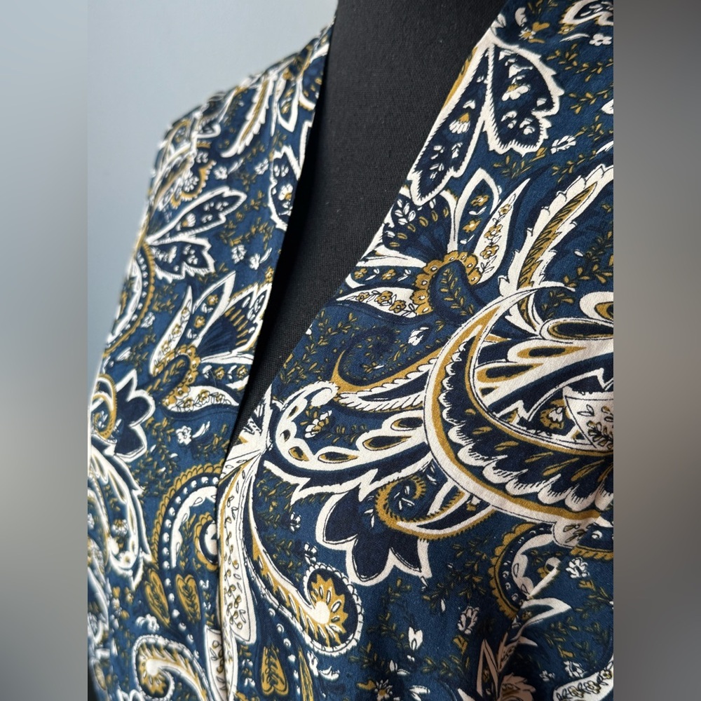 BILA77 Elegant blue Paisley Kimono beach NWT  xs - Picture 5 of 7